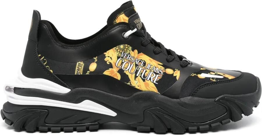 Versace Jeans Couture Sneakers met barokprint Zwart