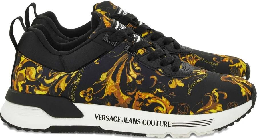Versace Jeans Couture Sneakers met barokprint Zwart