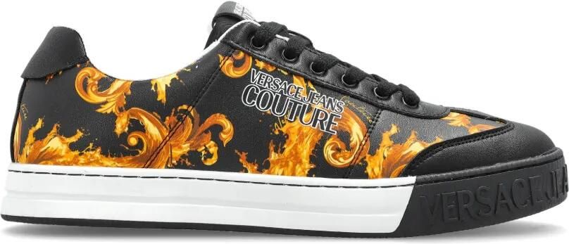 Versace Jeans Couture Sneakers met barokprint Zwart