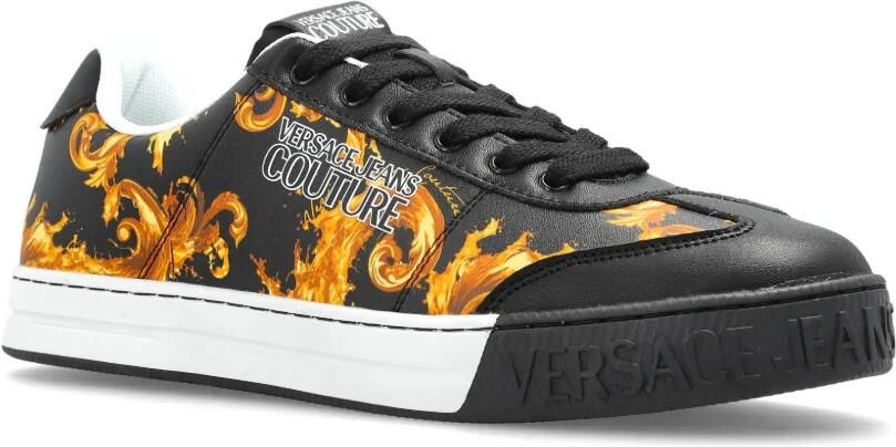 Versace Jeans Couture Sneakers met barokprint Zwart - Foto 4