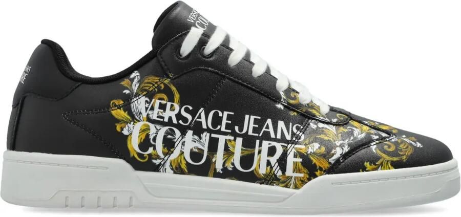 Versace Jeans Couture Sneakers met borduurwerk Zwart