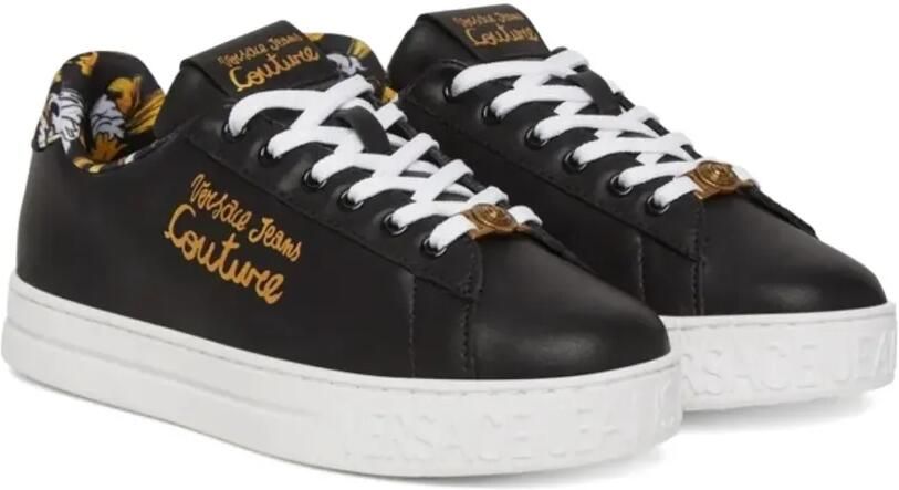 Versace Jeans Couture Sneakers met logo Zwart