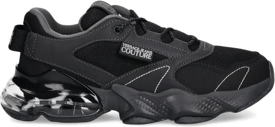 Versace Jeans Couture Sneakers met logodetail en ronde neus Zwart