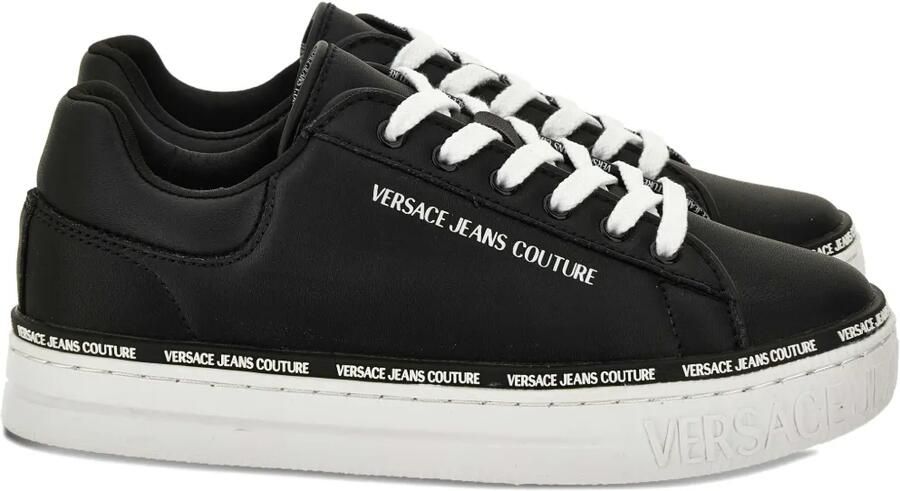 Versace Jeans Couture Sneakers met logodetail Zwart