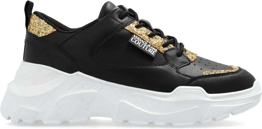 Versace Jeans Couture Sneakers met logopatch Zwart