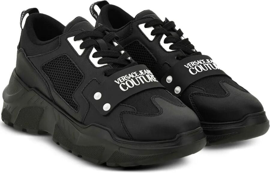 Versace Jeans Couture Sneakers met logoplakkaat Zwart