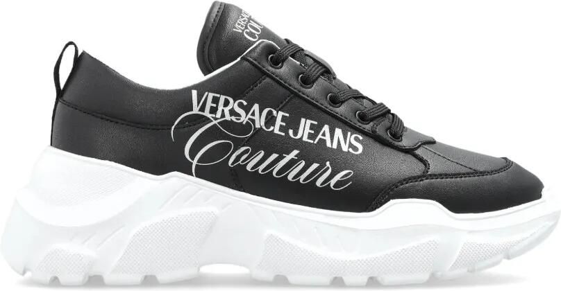 Versace Jeans Couture Sneakers met logoprint Zwart