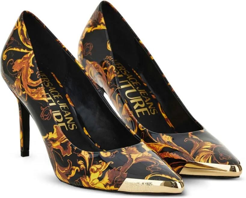Versace Jeans Couture Stiletto pumps met barokprint Zwart - Foto 3