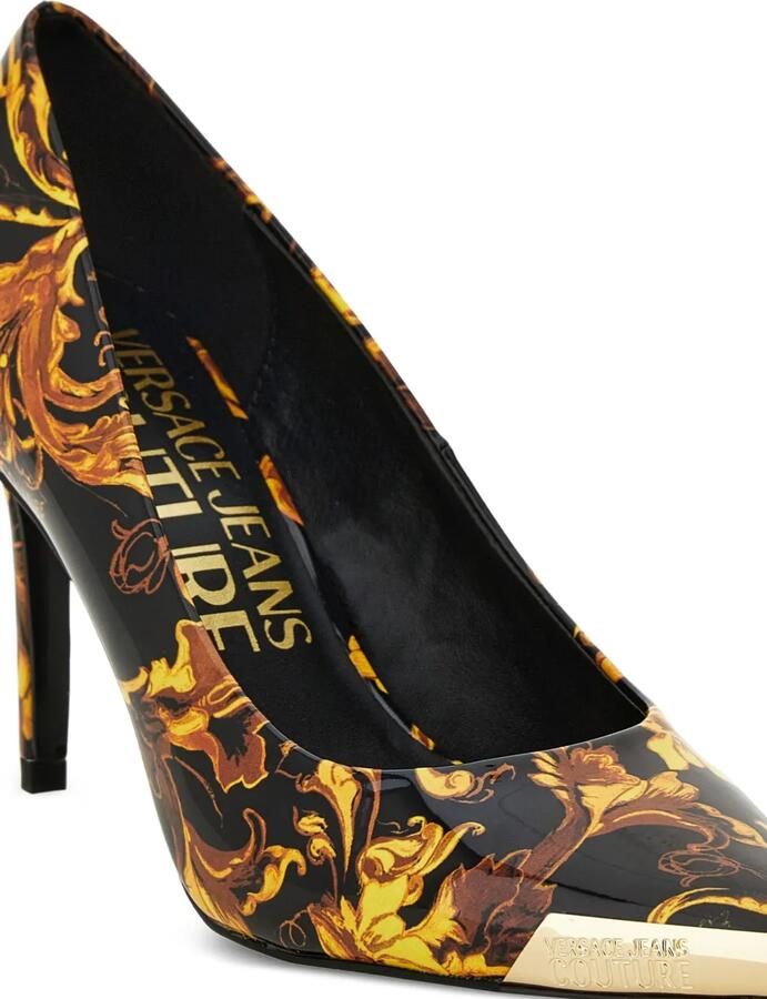 Versace Jeans Couture Stiletto pumps met barokprint Zwart - Foto 2