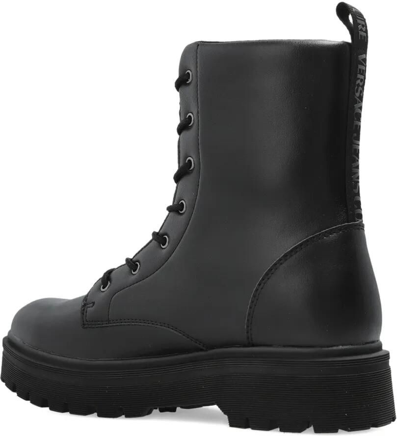 Versace Jeans Couture Syrius bikerlaarzen met logo Zwart