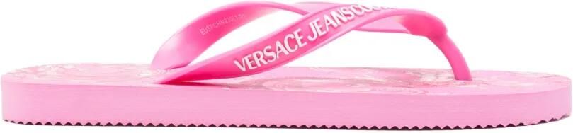 Versace Jeans Couture Teenslippers met bloemenprint Roze