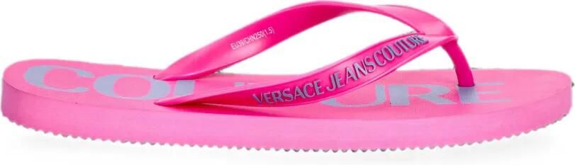 Versace Jeans Couture Teenslippers met logoprint Roze