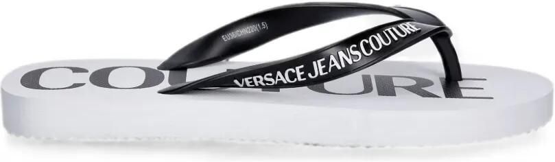 Versace Jeans Couture Teenslippers met logoprint Zwart