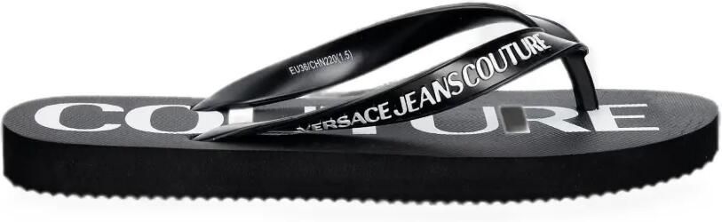 Versace Jeans Couture Teenslippers met logoprint Zwart