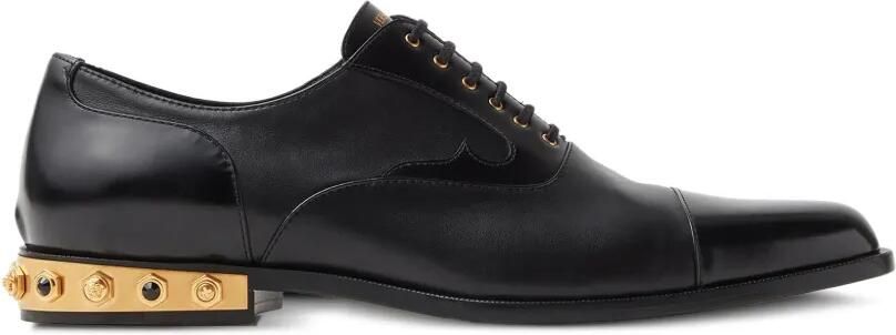 Versace Julio verfraaide leren veterschoenen Zwart