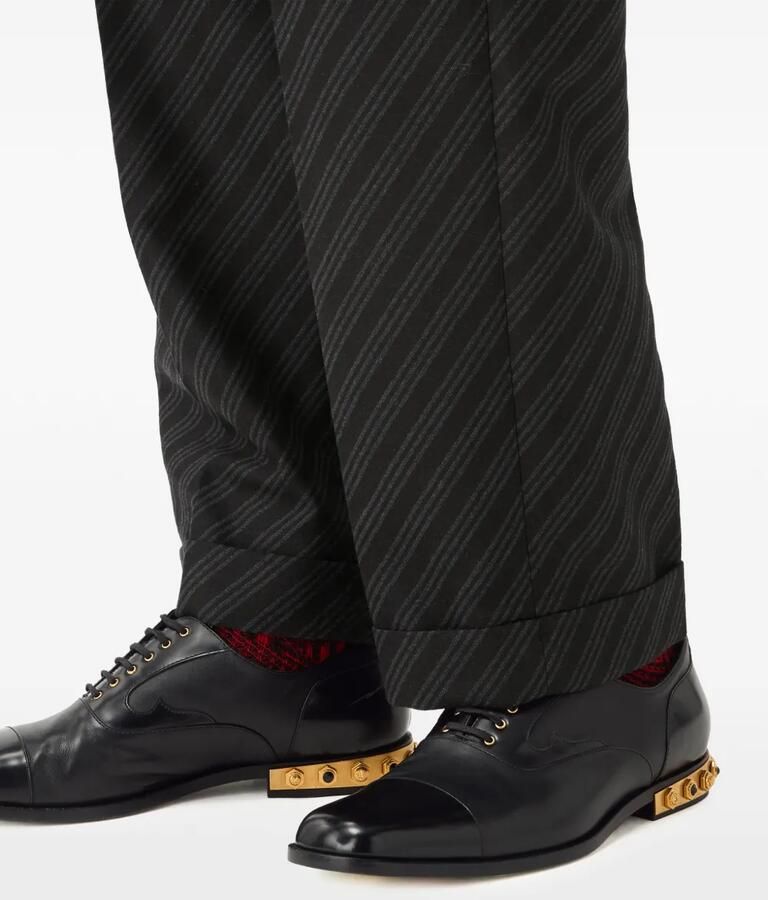Versace Julio verfraaide leren veterschoenen Zwart - Foto 2