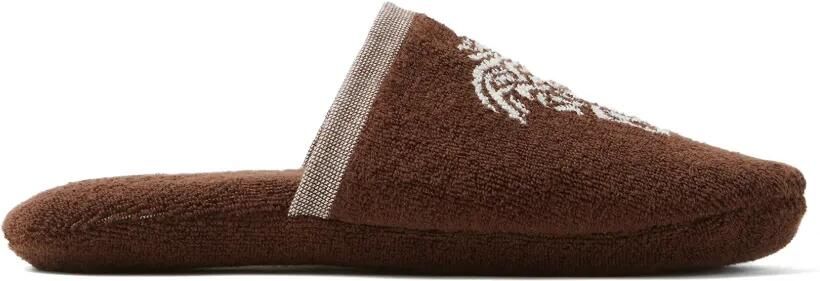 Versace Katoenen badstof jacquard slippers Bruin