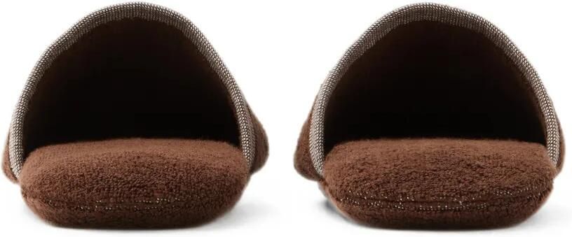 Versace Katoenen badstof jacquard slippers Bruin - Foto 4