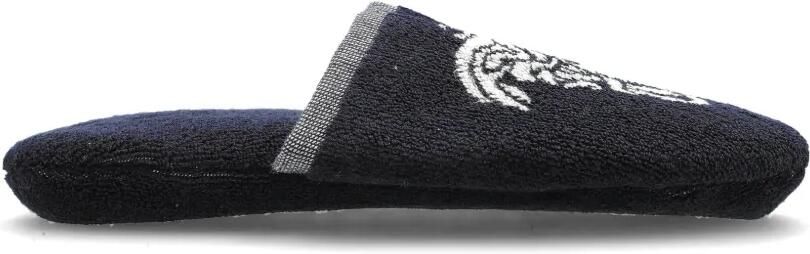 Versace Katoenen badstof slippers met jacquard Blauw