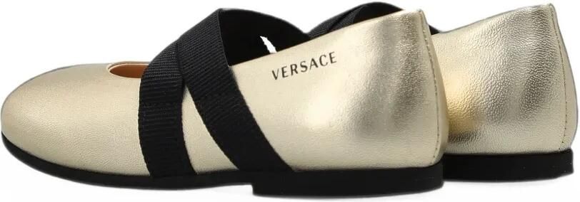 Versace Kids criss-cross strap leather ballet flats Goud - Foto 4