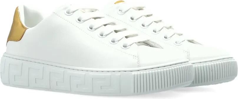 Versace Kids Greca sneakers met logoprint Wit