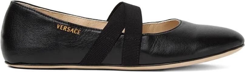 Versace Kids Leren ballerina's Zwart
