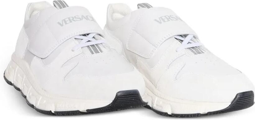 Versace Kids Leren sneakers met bandje Wit