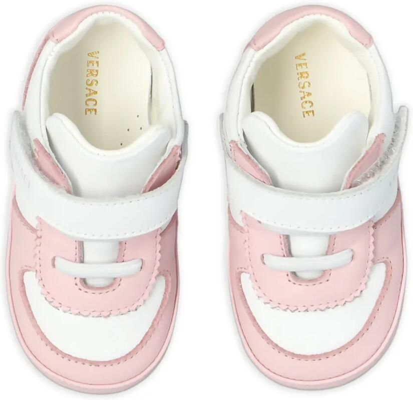 Versace Kids Leren sneakers met gewelfde afwerking Roze - Foto 2