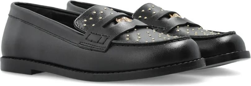 Versace Kids Medusa leren loafers met studs Zwart