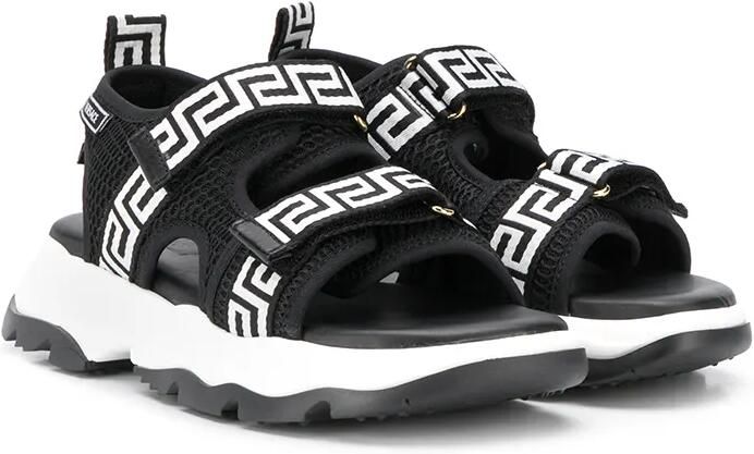 Versace Kids Sandalen met Grieks bandje Zwart