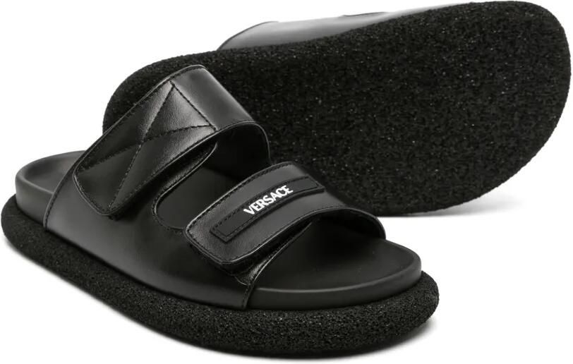Versace Kids Slippers met logopatch Zwart - Foto 3