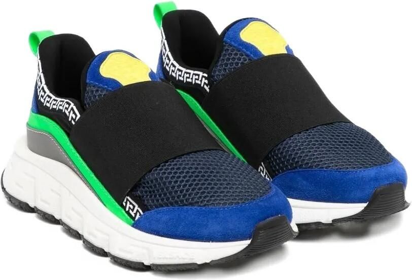 Versace Kids Sneakers met colourblocking Zwart