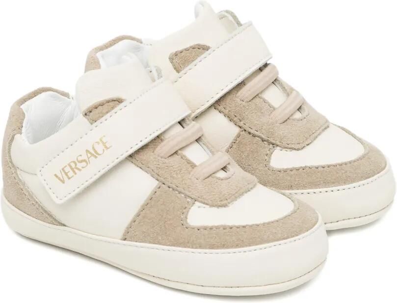 Versace Kids Sneakers met klittenband Beige