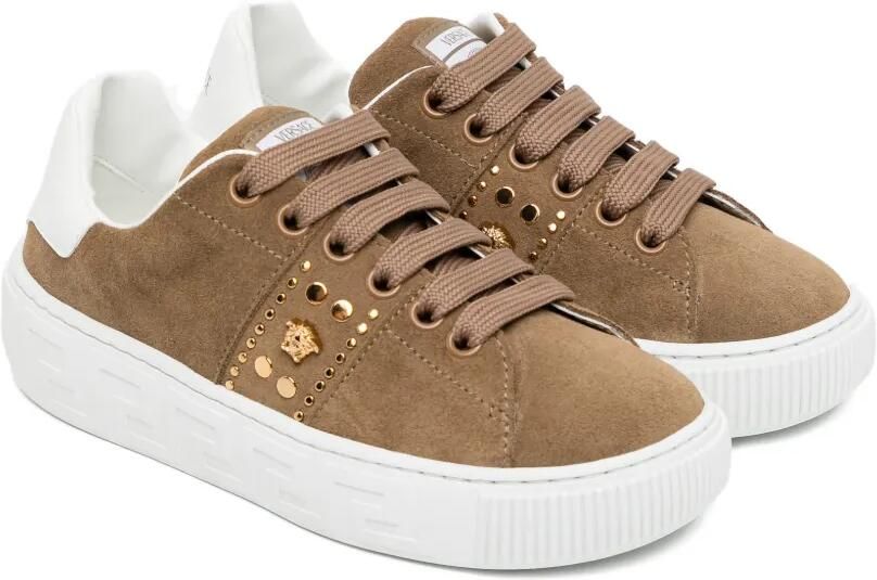 Versace Kids Sneakers met studs Bruin