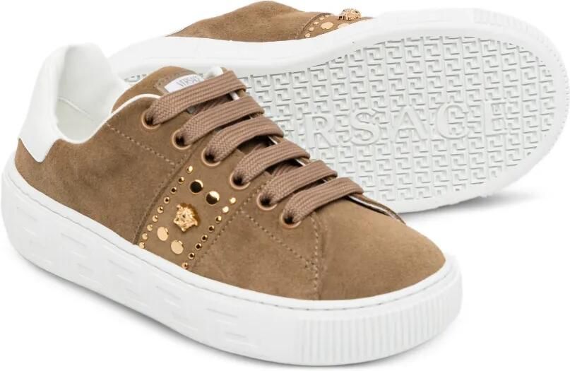 Versace Kids Sneakers met studs Bruin - Foto 3
