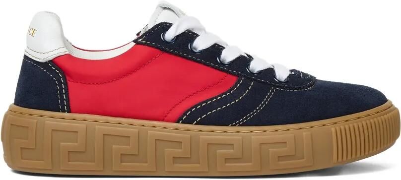 Versace Kids Suède sneakers Blauw