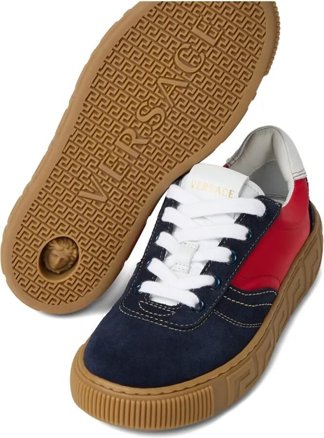 Versace Kids Suède sneakers Blauw - Foto 3