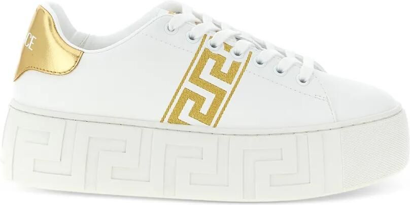 Versace La Greca sneakers met plateauzool Wit