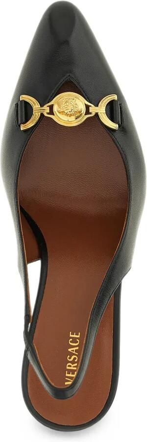 Versace La Medusa leren slingback pumps Zwart - Foto 3