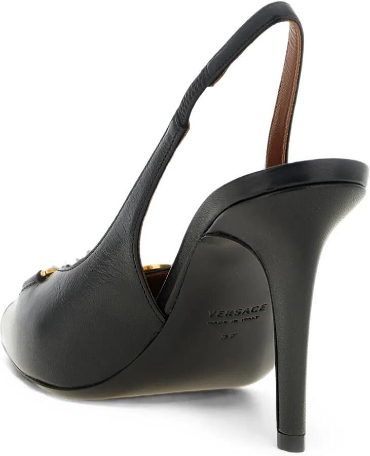 Versace La Medusa leren slingback pumps Zwart - Foto 2