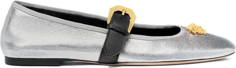 Versace La Medusa metallic ballerina's Zilver