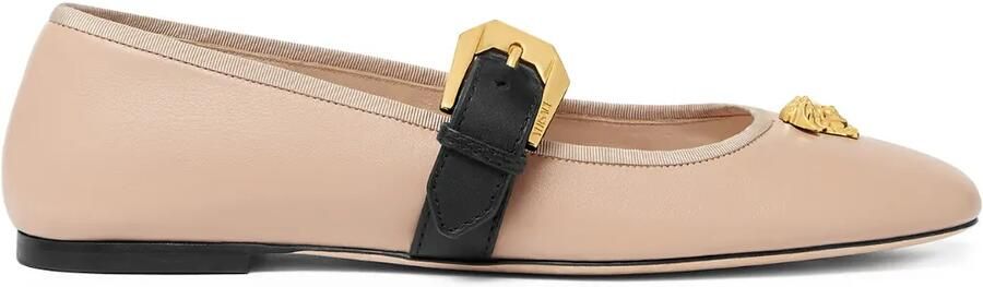Versace La Medusa nappa ballerina's Beige