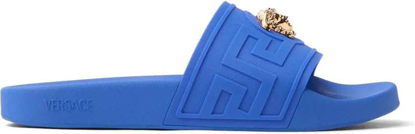 Versace La Medusa rubberen slippers Blauw