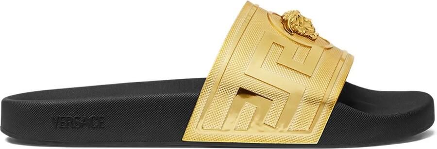 Versace La Medusa rubberen slippers Goud