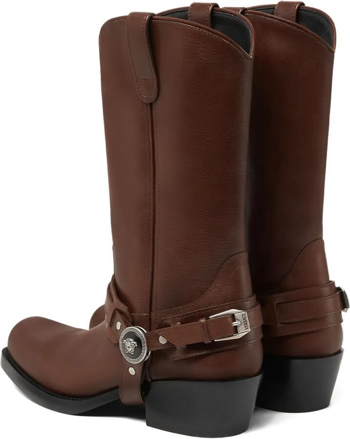 Versace Leren cowboylaarzen Bruin - Foto 3