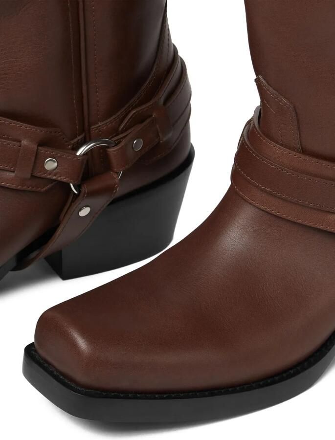Versace Leren cowboylaarzen Bruin - Foto 5