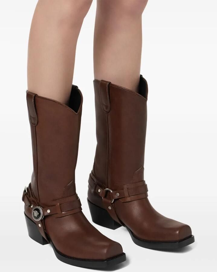 Versace Leren cowboylaarzen Bruin - Foto 2
