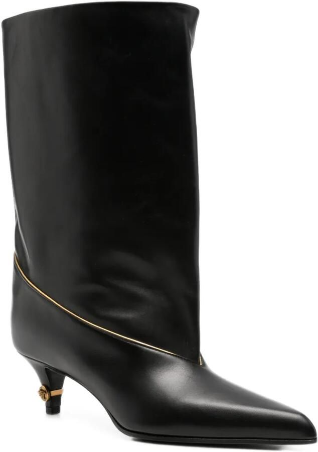 Versace Leren enkellaarzen Zwart - Foto 2
