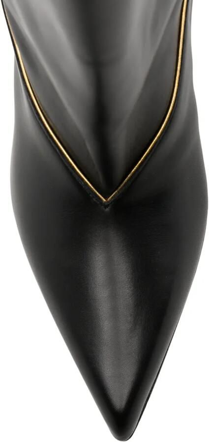 Versace Leren enkellaarzen Zwart - Foto 4