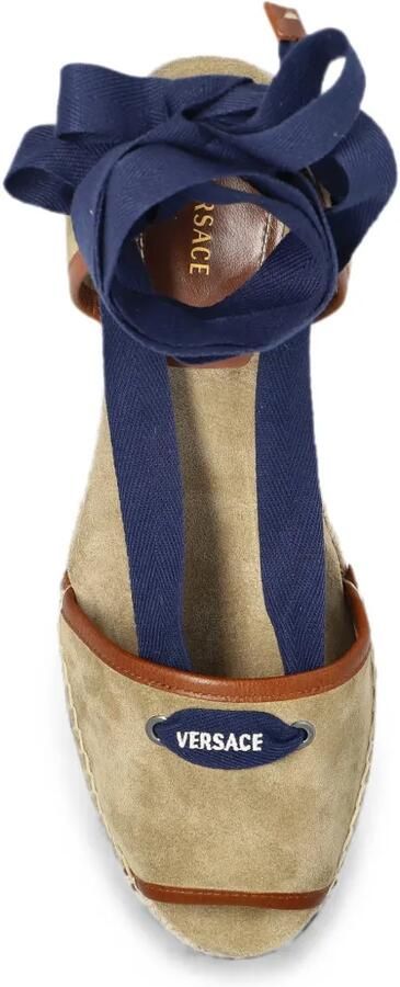 Versace Lola suède sandalen met sleehak Beige - Foto 4